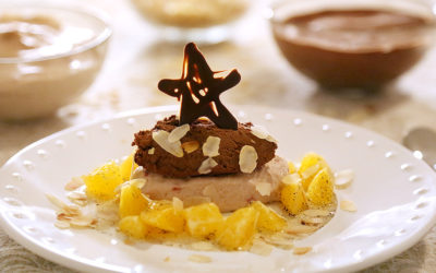 Schokomousse mit karamellisierten Mandarinen