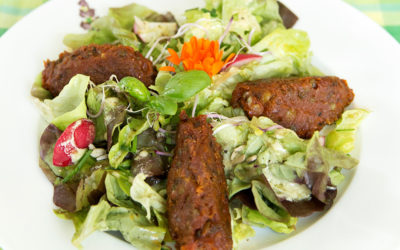 Linsen-Nocken mit knackigem Salat