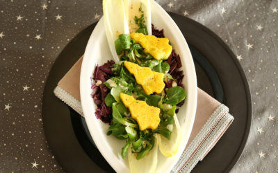 Polentatannen auf winterlichem Salatbeet